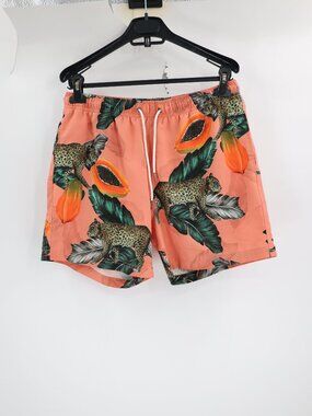 Mavrans Swim Trunks Men's Large Fruta Bomba Panther Papaya Print Drawstring pool